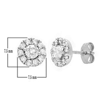Load image into Gallery viewer, 14k White Gold Diamond Stud Round Earrings with Friction Back (0.75 cttw, I-J Color, I1-I2 Clarity)