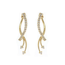 Load image into Gallery viewer, 14k Yellow Gold 1/3ctw Diamond Linear Waterfall Dangle Earrings