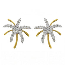 Load image into Gallery viewer, 14k Yellow Gold 1/3ctw Round Diamond Starburst Stud Earrings