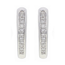 Load image into Gallery viewer, 14k White Gold 0.47ctw Round Diamond Heart Hoop Earrings