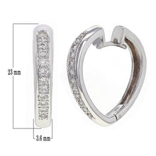 Load image into Gallery viewer, 14k White Gold 0.47ctw Round Diamond Heart Hoop Earrings