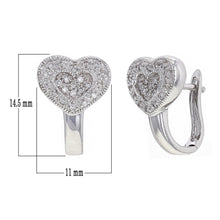 Load image into Gallery viewer, 14k White Gold 1/3ctw Brilliant Diamond Heart Huggie Earrings