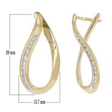 Load image into Gallery viewer, 14k Yellow Gold 1/2ctw Diamond Channel Swirl Hoop Dangle Earrings