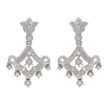 Load image into Gallery viewer, 14k White Gold 0.37ctw Diamond Chandelier Dangle Earrings