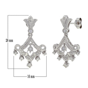 14k White Gold 0.37ctw Diamond Chandelier Dangle Earrings