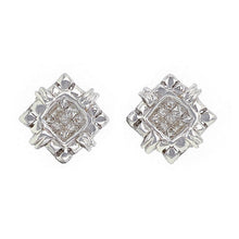 Load image into Gallery viewer, 14k White Gold 1/4ctw Princess Cut Diamond Square Stud Earrings