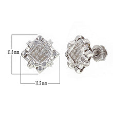 Load image into Gallery viewer, 14k White Gold 1/4ctw Princess Cut Diamond Square Stud Earrings