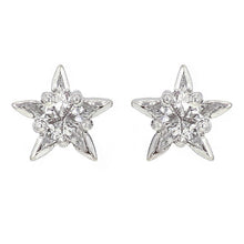 Load image into Gallery viewer, 14k White Gold 1/2ctw Diamond Lucky Star Stud Earrings