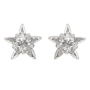 14k White Gold 1/2ctw Diamond Lucky Star Stud Earrings