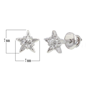 14k White Gold 1/2ctw Diamond Lucky Star Stud Earrings