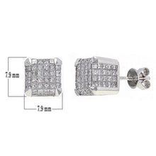 Load image into Gallery viewer, 18k White Gold 3.71ctw Diamond Dimensional Cube Stud Earrings