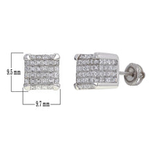 Load image into Gallery viewer, 14k White Gold 5.39ctw Diamond Dimensional Cube Stud Earrings