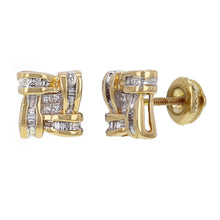 Load image into Gallery viewer, 14k Yellow Gold 1/2ctw Diamond Basket Stud Earrings