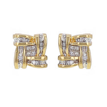 Load image into Gallery viewer, 14k Yellow Gold 1/2ctw Diamond Basket Stud Earrings