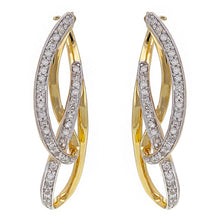 Load image into Gallery viewer, 14k Yellow Gold 1/2ctw Diamond Loop Dangle Earrings