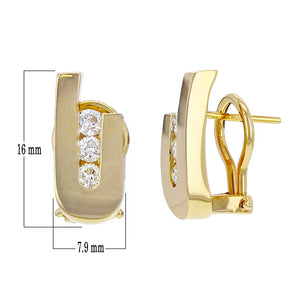 14k Yellow Gold 0.60ctw Diamond U-Stud Earrings w/ Omega Backs