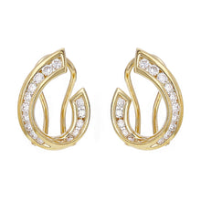 Load image into Gallery viewer, 14k Yellow Gold 0.58ctw Diamond Stud Earrings w/ Omega Backs