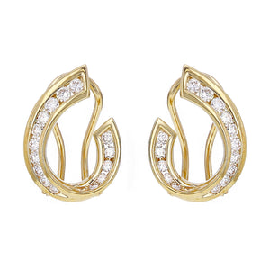 14k Yellow Gold 0.58ctw Diamond Stud Earrings w/ Omega Backs