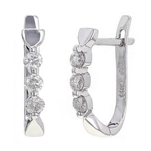 Load image into Gallery viewer, 14k White Gold 1/2ctw Diamond U-Shape Huggie Earrings