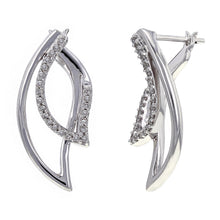 Load image into Gallery viewer, 14k White Gold 1/2ctw Diamond Angel Wing Earrings