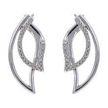 Load image into Gallery viewer, 14k White Gold 1/2ctw Diamond Angel Wing Earrings