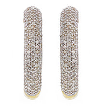 Load image into Gallery viewer, 14k Yellow Gold 0.85ctw Diamond Double Sided Hinge Hoop Earrings