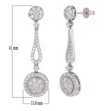 Load image into Gallery viewer, 14k White Gold 2.35ctw Diamond Cluster Drop Earrings