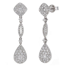 Load image into Gallery viewer, 14k White Gold 1 3/4ctw Diamond Pear Dangle Earrings
