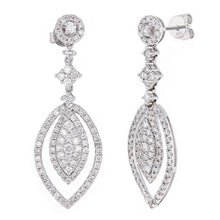 Load image into Gallery viewer, 14k White Gold 2.35ctw Diamond Multi Dangle Drop Marquise Shape Earrings