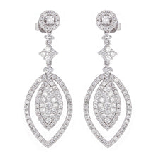 Load image into Gallery viewer, 14k White Gold 2.35ctw Diamond Multi Dangle Drop Marquise Shape Earrings