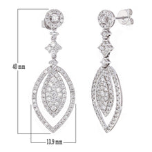 Load image into Gallery viewer, 14k White Gold 2.35ctw Diamond Multi Dangle Drop Marquise Shape Earrings