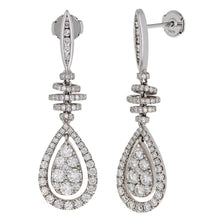 Load image into Gallery viewer, 14k White Gold 2 3/4ctw Diamond Spiral Pear Tear Drop Earrings