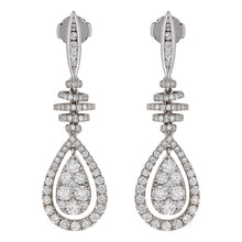Load image into Gallery viewer, 14k White Gold 2 3/4ctw Diamond Spiral Pear Tear Drop Earrings