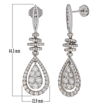Load image into Gallery viewer, 14k White Gold 2 3/4ctw Diamond Spiral Pear Tear Drop Earrings