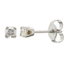 Load image into Gallery viewer, 14k White Gold 0.15ctw Round Brilliant Diamond Classic Stud Earrings
