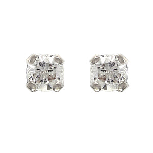 14k White Gold 0.15ctw Round Brilliant Diamond Classic Stud Earrings