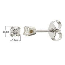 Load image into Gallery viewer, 14k White Gold 0.15ctw Round Brilliant Diamond Classic Stud Earrings