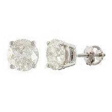 Load image into Gallery viewer, 14k White Gold 2 1/2ctw Round Brilliant Cut Diamond  Classic Stud Earrings