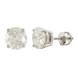 14k White Gold 2 1/2ctw Round Brilliant Cut Diamond  Classic Stud Earrings