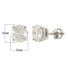 Load image into Gallery viewer, 14k White Gold 2 1/2ctw Round Brilliant Cut Diamond  Classic Stud Earrings