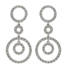 Load image into Gallery viewer, 18k Yellow &amp; White Gold 1.18ctw Diamond Eternity Circle Dangle Earrings