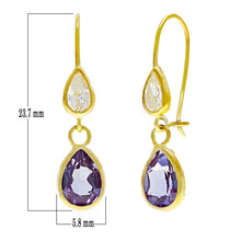 Load image into Gallery viewer, 14k Yellow Gold Mystic Crystal Pear Dangle Earrings