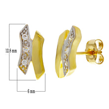 Load image into Gallery viewer, 14k Yellow Gold 0.06ctw Diamond Encrusted X-Hug Stud Earrings
