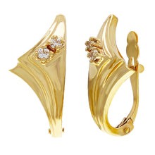 Load image into Gallery viewer, 14k Yellow Gold 0.10ctw Diamond Encrusted Huggie Earrings