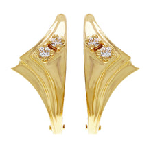 Load image into Gallery viewer, 14k Yellow Gold 0.10ctw Diamond Encrusted Huggie Earrings