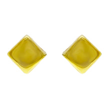 Load image into Gallery viewer, 14k Yellow Gold Shiny Square Stud Earrings w/Post Friction Backs