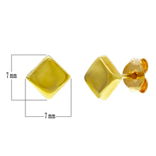 Load image into Gallery viewer, 14k Yellow Gold Shiny Square Stud Earrings w/Post Friction Backs