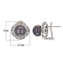 Load image into Gallery viewer, 18k Gold 9.50mm Black Cultured Tahitian Pearl &amp; 1.12ctw Diamond Stud Earrings