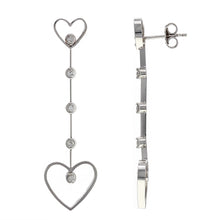 Load image into Gallery viewer, 14k White Gold 0.20ctw Diamond Linear Dangle Drop Earrings