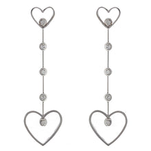 Load image into Gallery viewer, 14k White Gold 0.20ctw Diamond Linear Dangle Drop Earrings